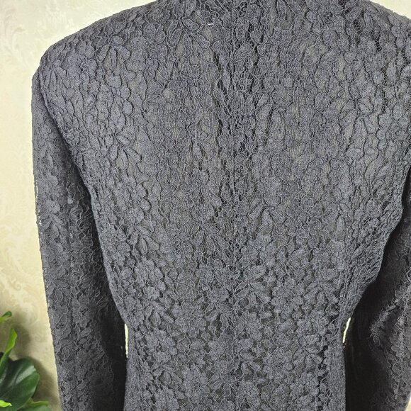 LC Lauren Conrad Size 12 Black Lace Blazer 1 Button Closure Front Pockets NWT - Picture 7 of 14